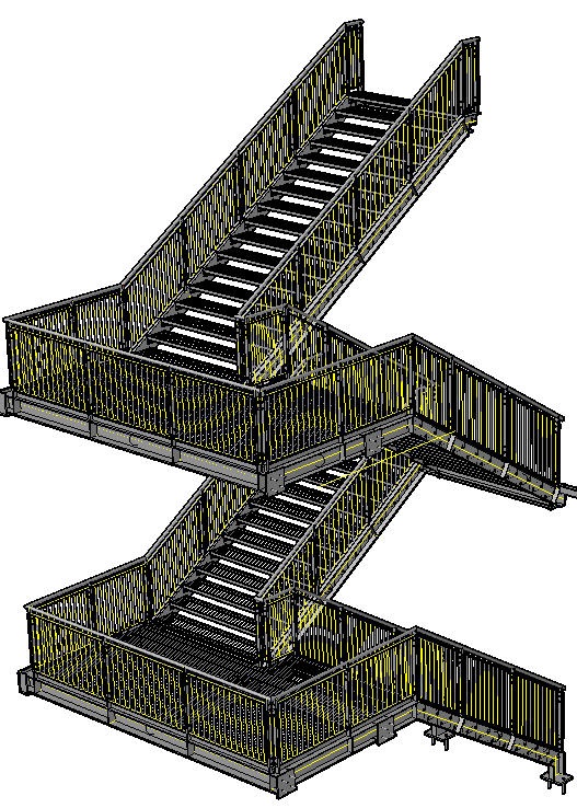 Stahltreppe 3D